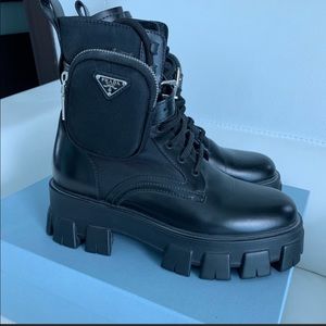 Black Prada combat boots